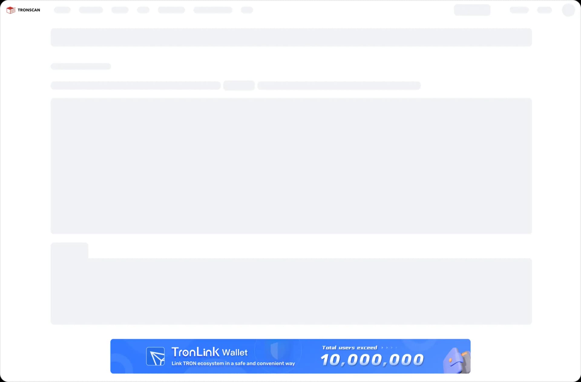 TRONSCAN Account Details Page Banner Ad (PC)